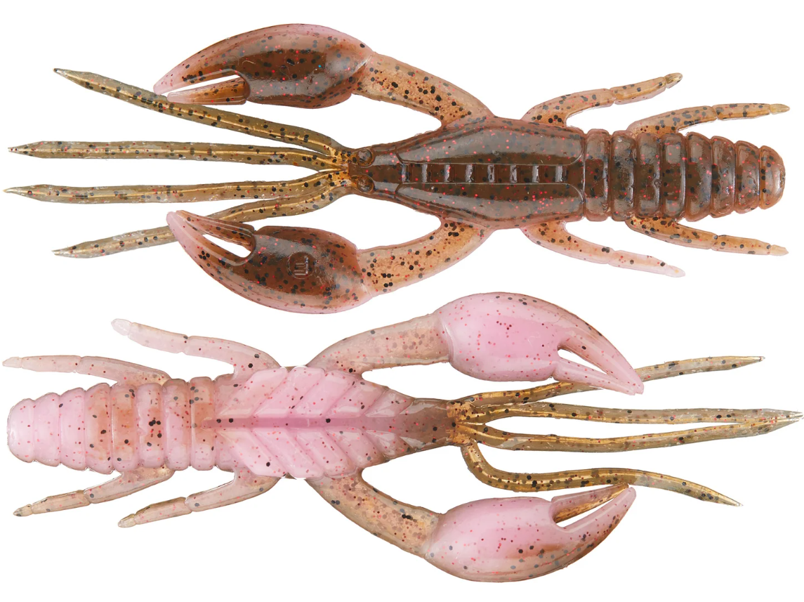 Gambero OSP Dolive Craw 3" col. TW155 Green Pumpkin/Pink & Red Flaks