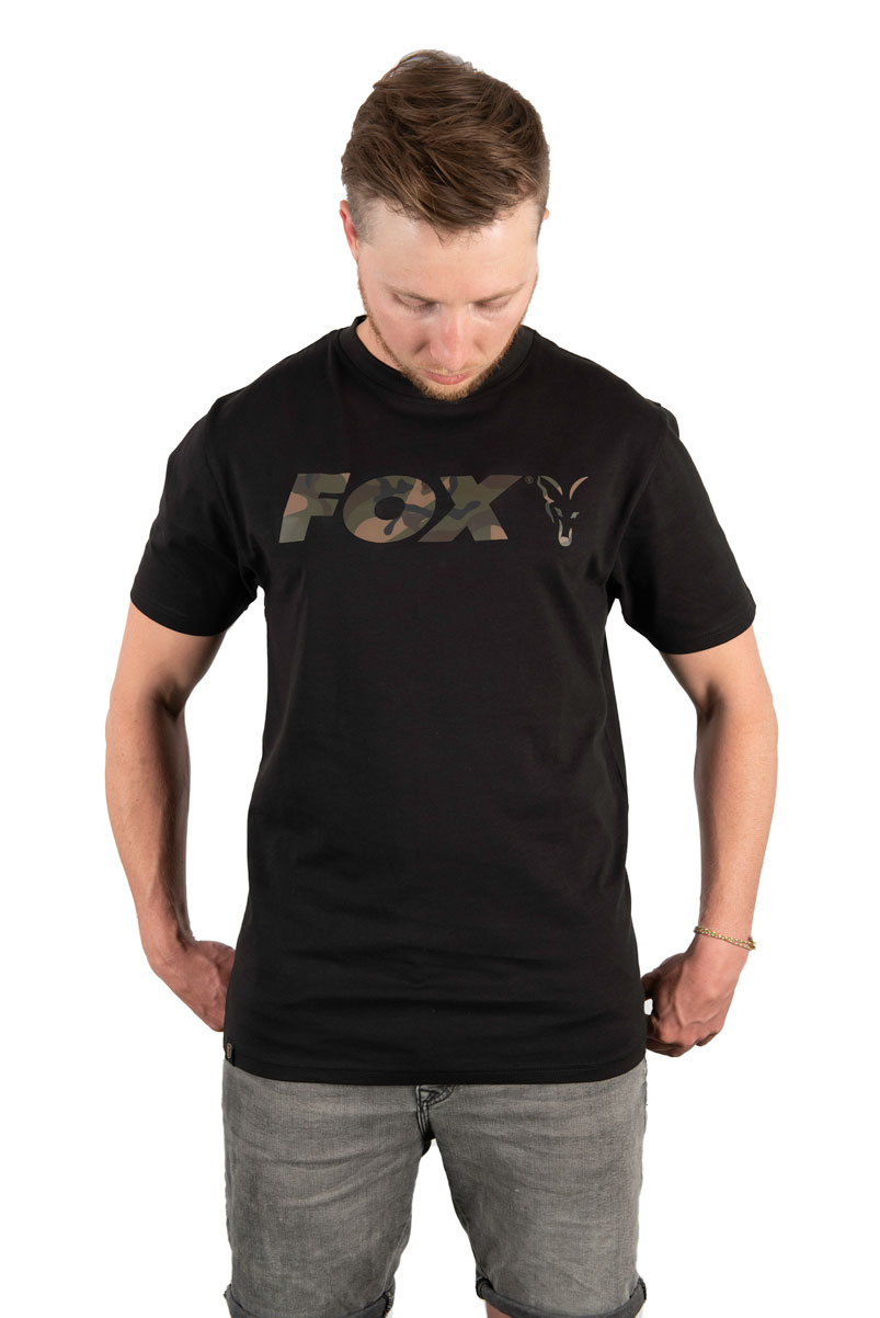 T-Shirt Fox Chest Print col. Black/Camo