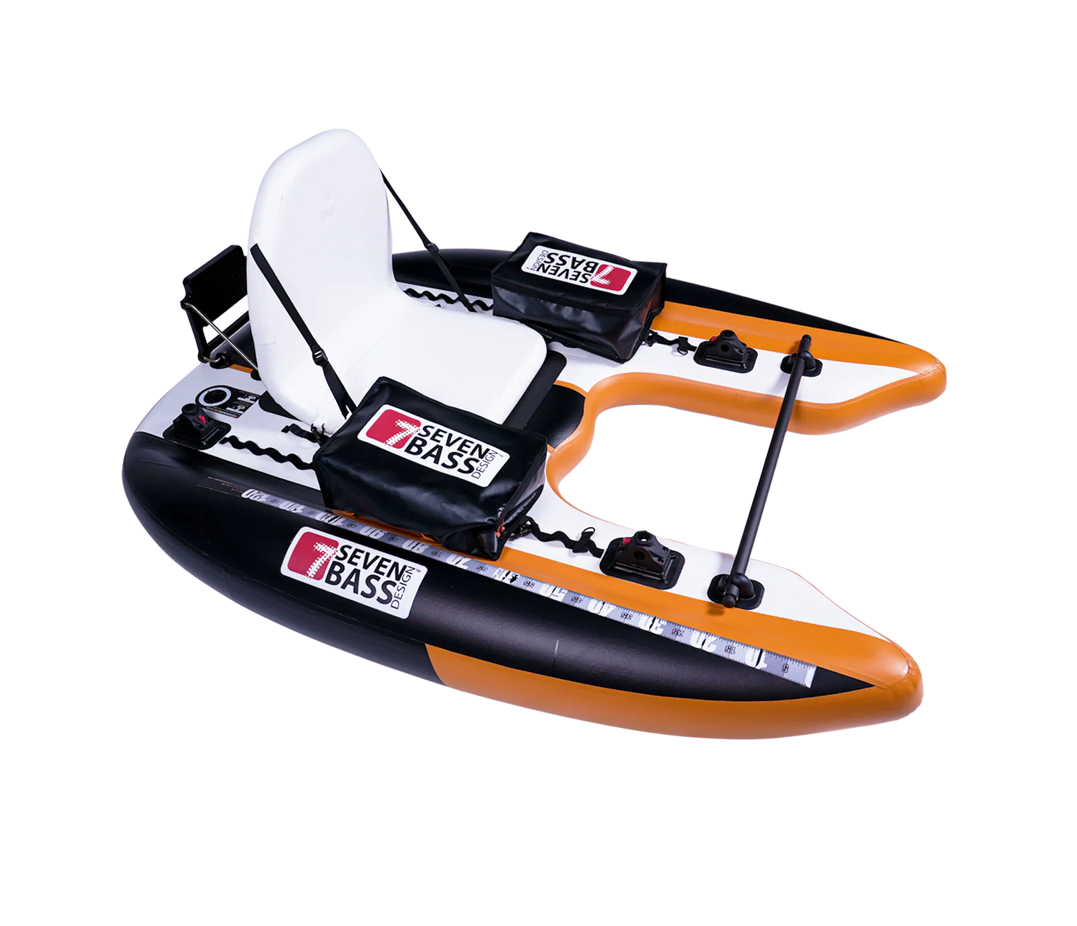 Belly Boat in Dropstitch Seven Bass Flatform col. Orange Black