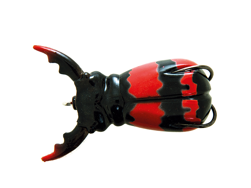 Topwater Hybrid Baits Supernato Beetle 5/8 oz col. Black Red Stripes