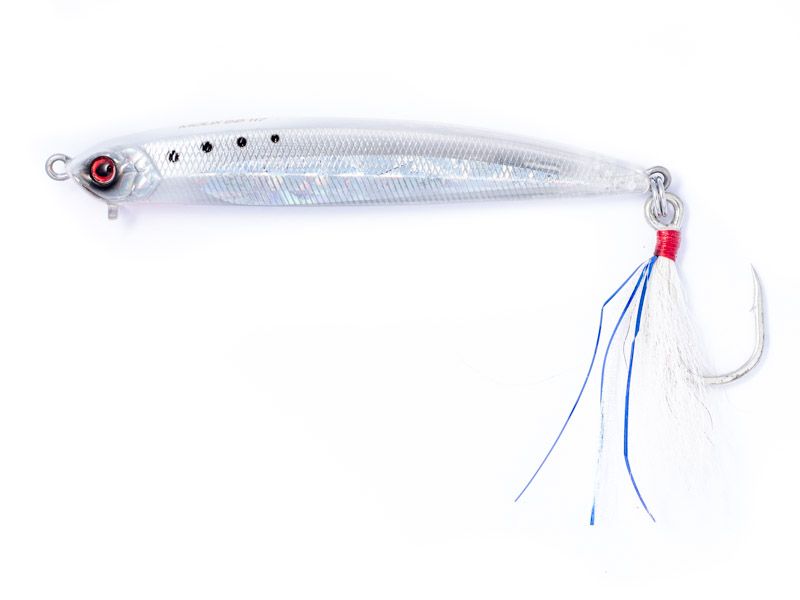 Sb117 stick bait tuna col. Pearl white holo stripe sw30