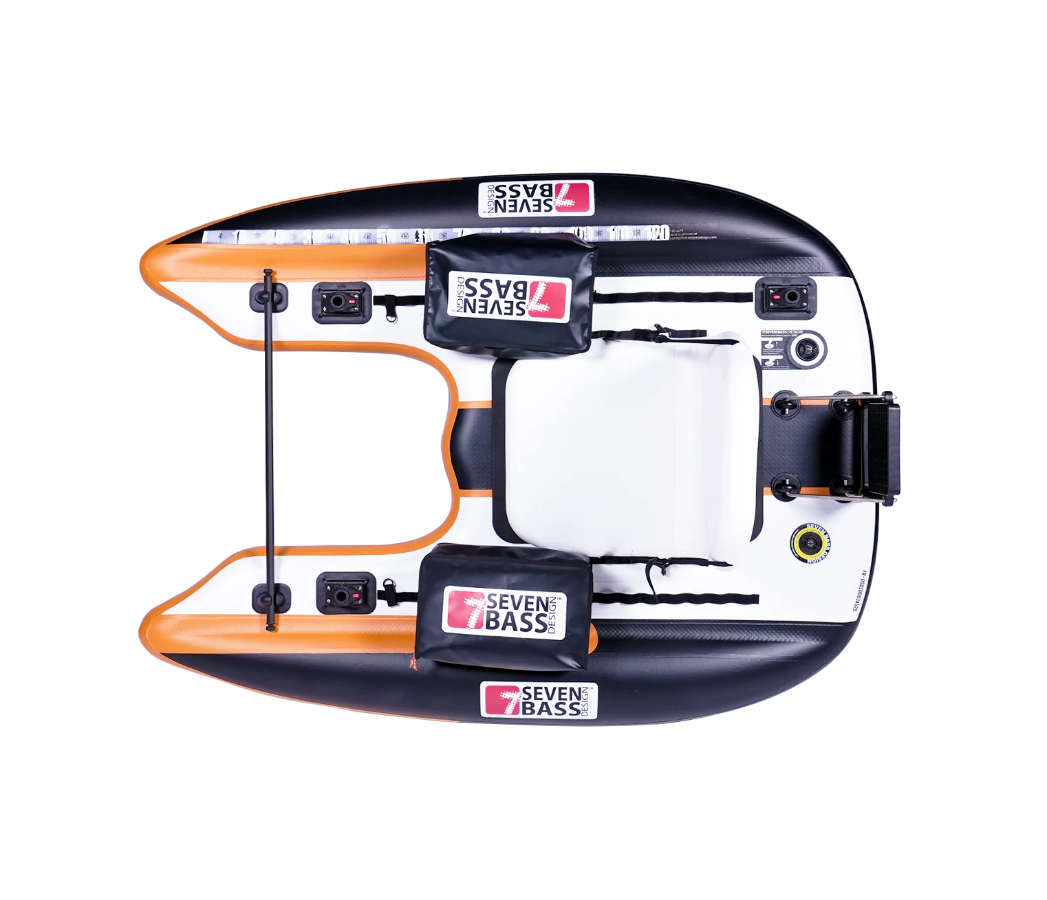 Belly Boat in Dropstitch Seven Bass Flatform col. Orange Black