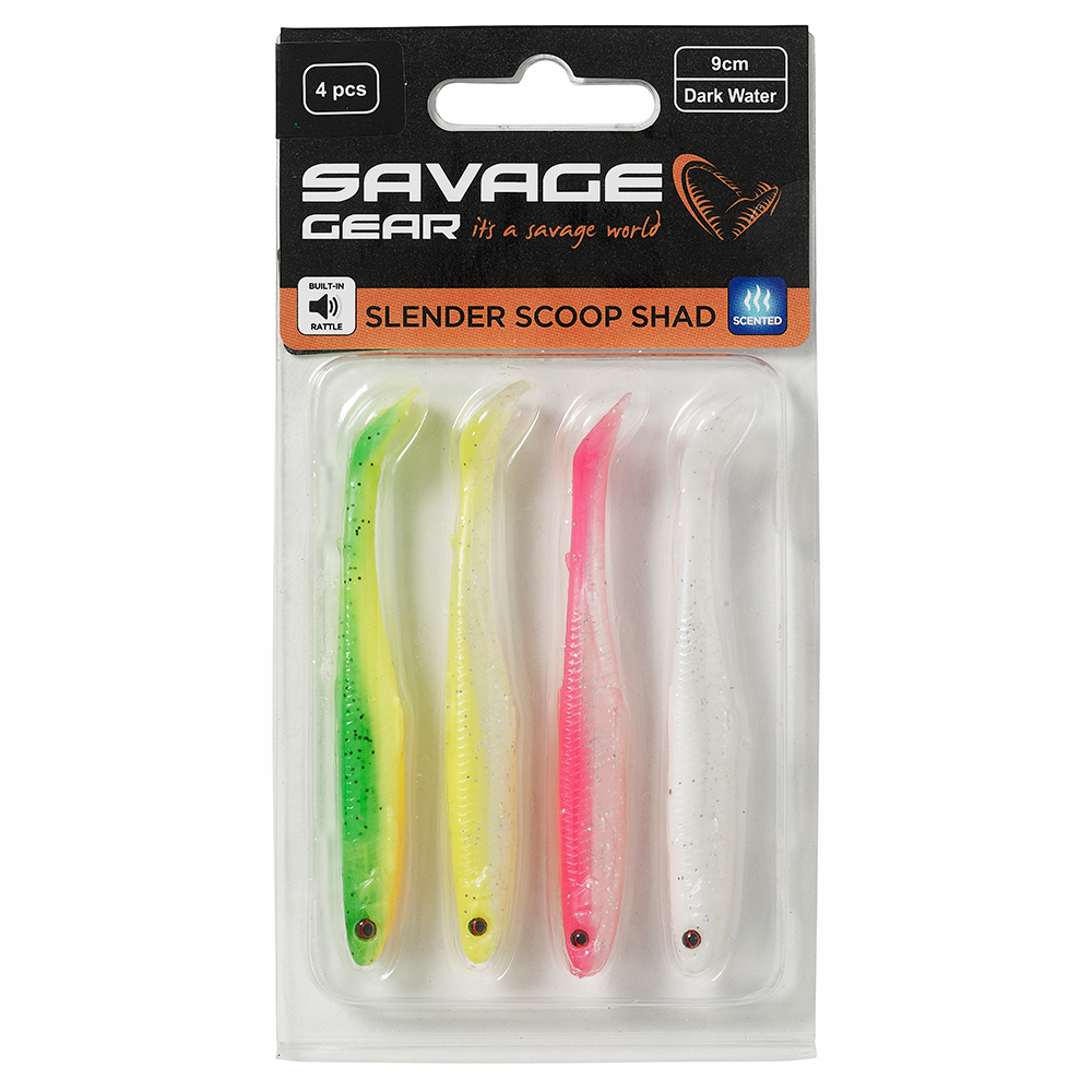 Soft Shad Savage Gear Slender Scoop Shad Dark Water Mix