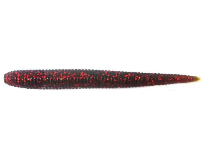Worm Damiki Stinger (Floating) 4” Col. 204 Motor Oil Red