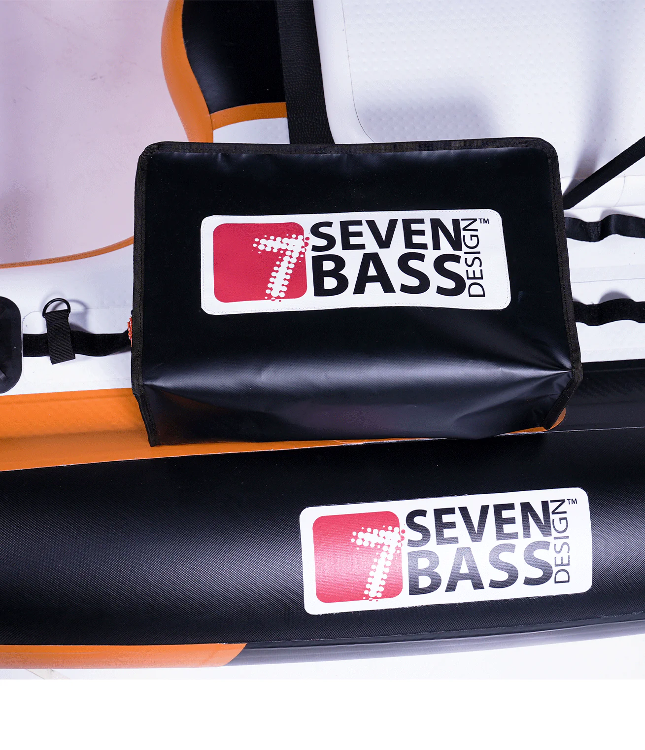 Belly Boat in Dropstitch Seven Bass Flatform col. Orange Black