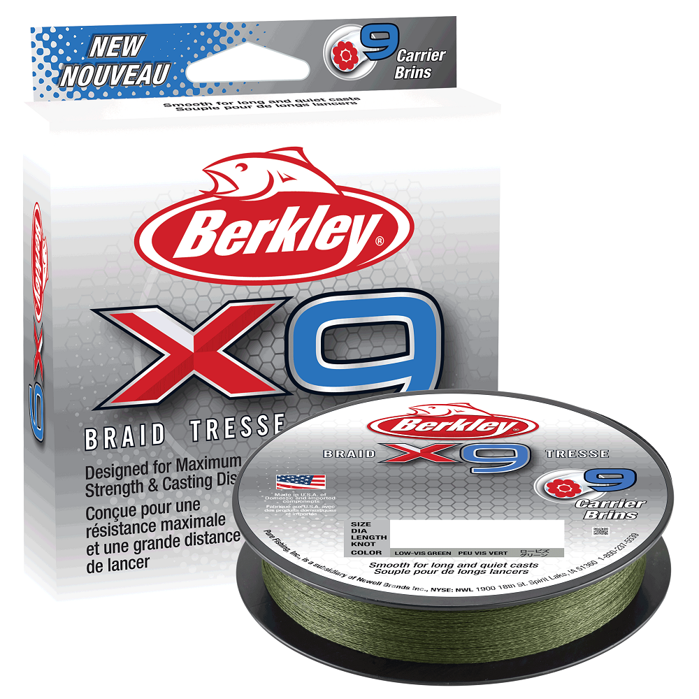 Treccia Berkley X9 Braid Low Vis Green 0,30mm 150m 50lb X9BFS50-22