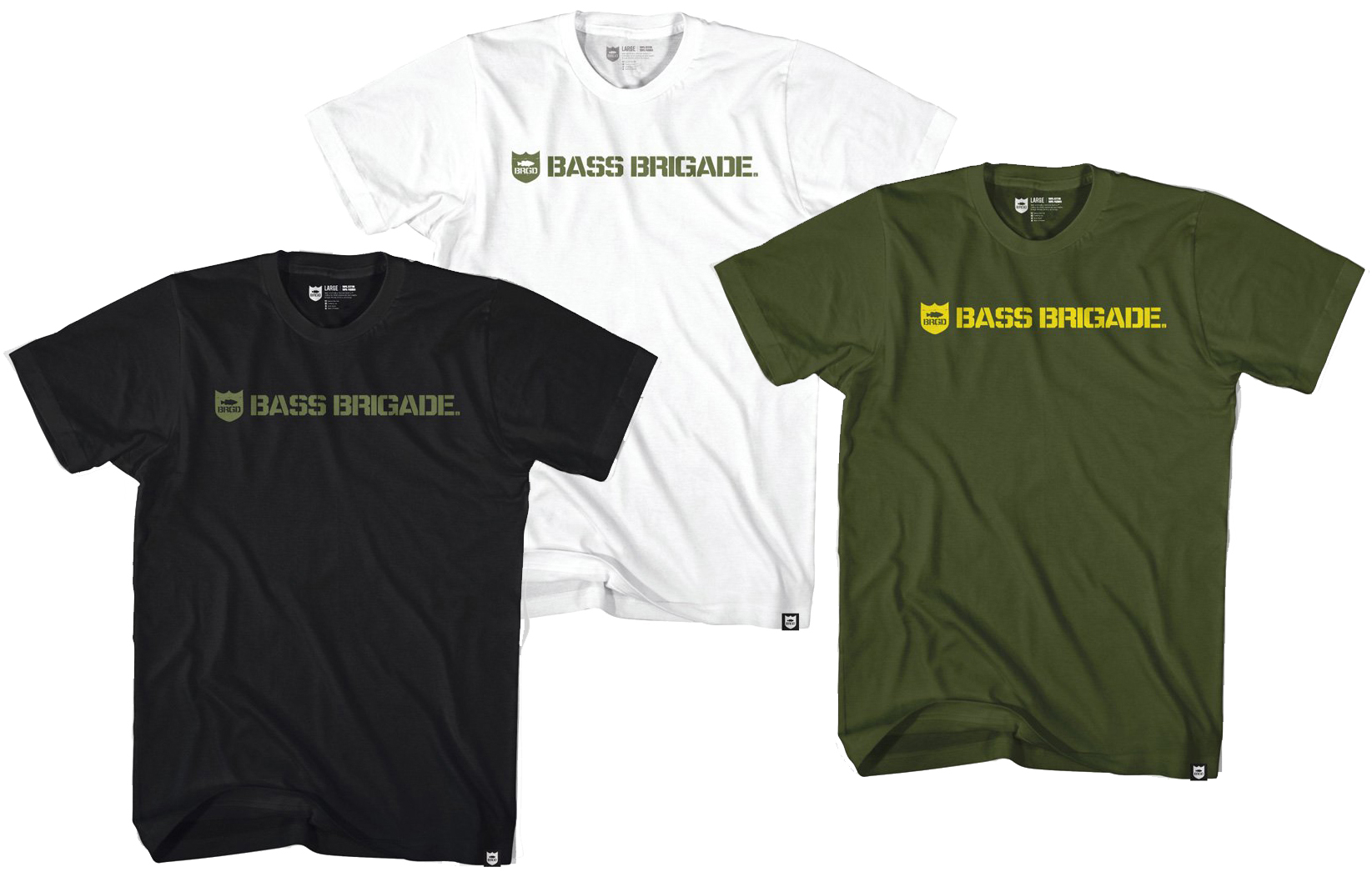 T-Shirt Bass Brigade Shield And Wordmark Tee 