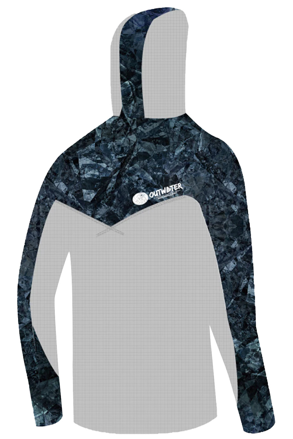 Maglia con Cappuccio Anti-UV Outwater Guerilla col. Dark Blue