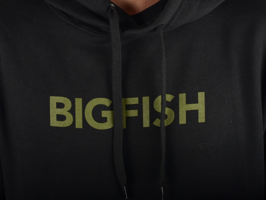 Felpa Cappuccio Big Fish Black NEW