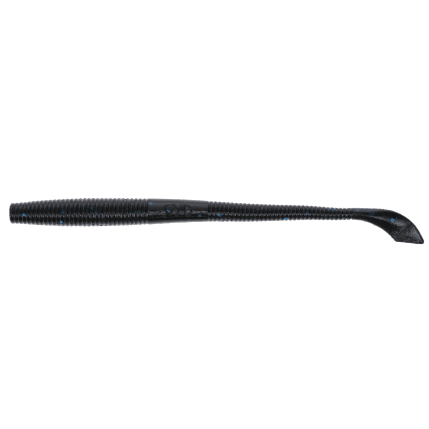 Worm Gary Yamamoto Kut Tail 4" col. 021 Black W/Lg Blue Flake