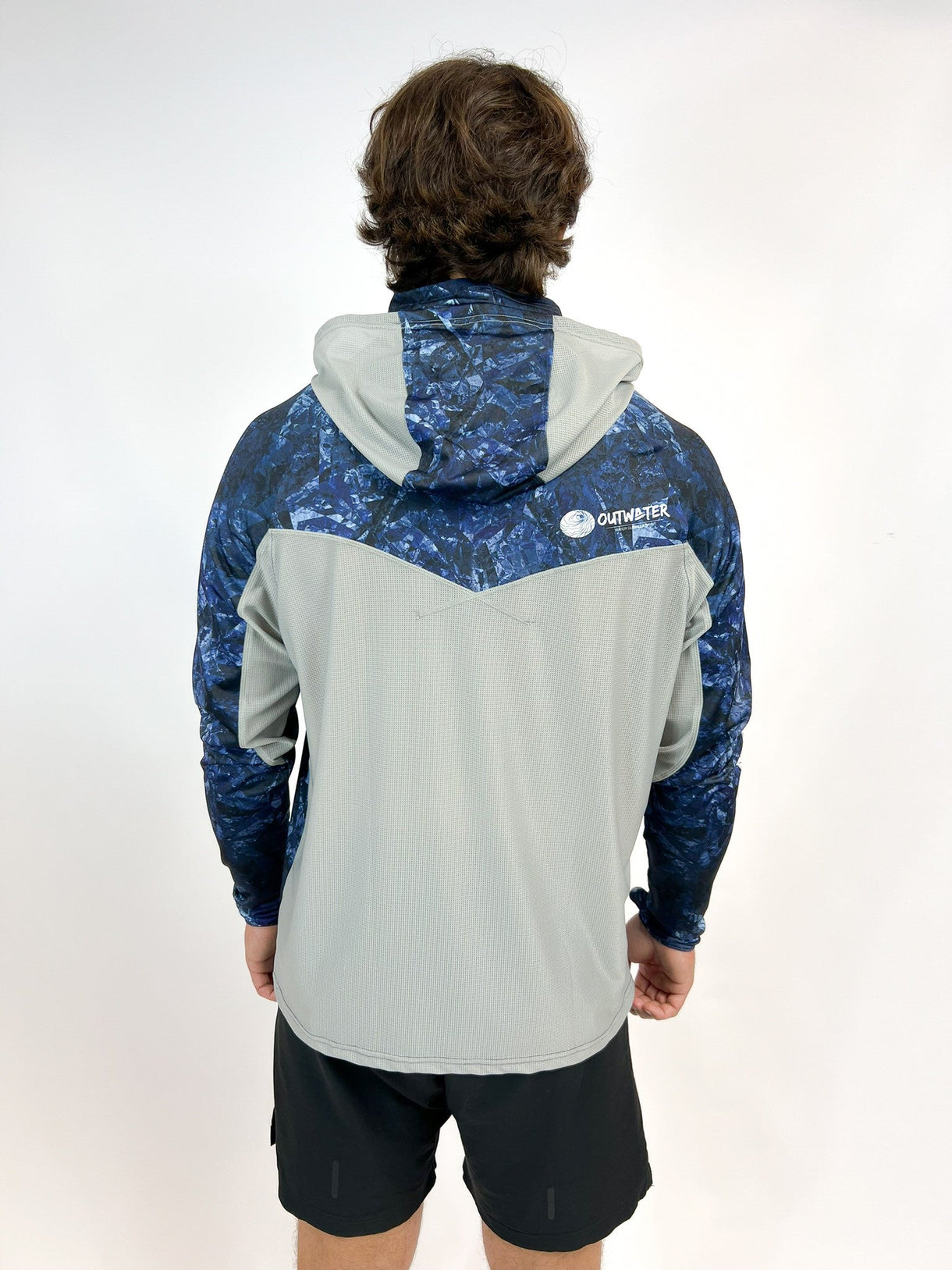 Maglia con Cappuccio Anti-UV Outwater Guerilla col. Dark Blue
