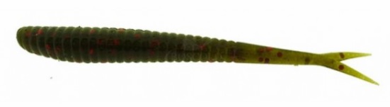 Soft Minnow Valley Hill Dippi'n Fish 3" col. 707 Green Pumpkin Red