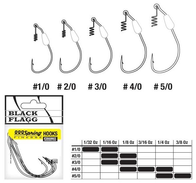Amo Black Flagg Spring Hook Front Weighted