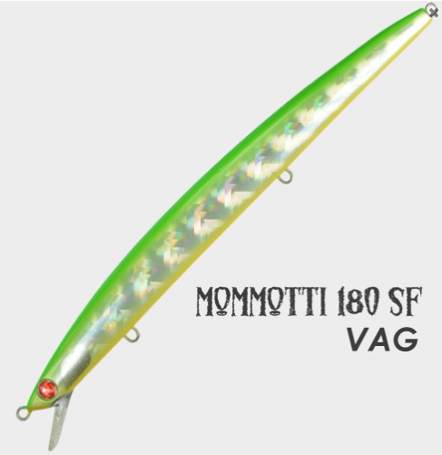 Jerkbait Seaspin Mommotti SF 180 (Slow Floating) 26 gr col. VAG Jerkbait Seaspin Mommotti SF 180 (Slow Floating) 26 gr col. VAG