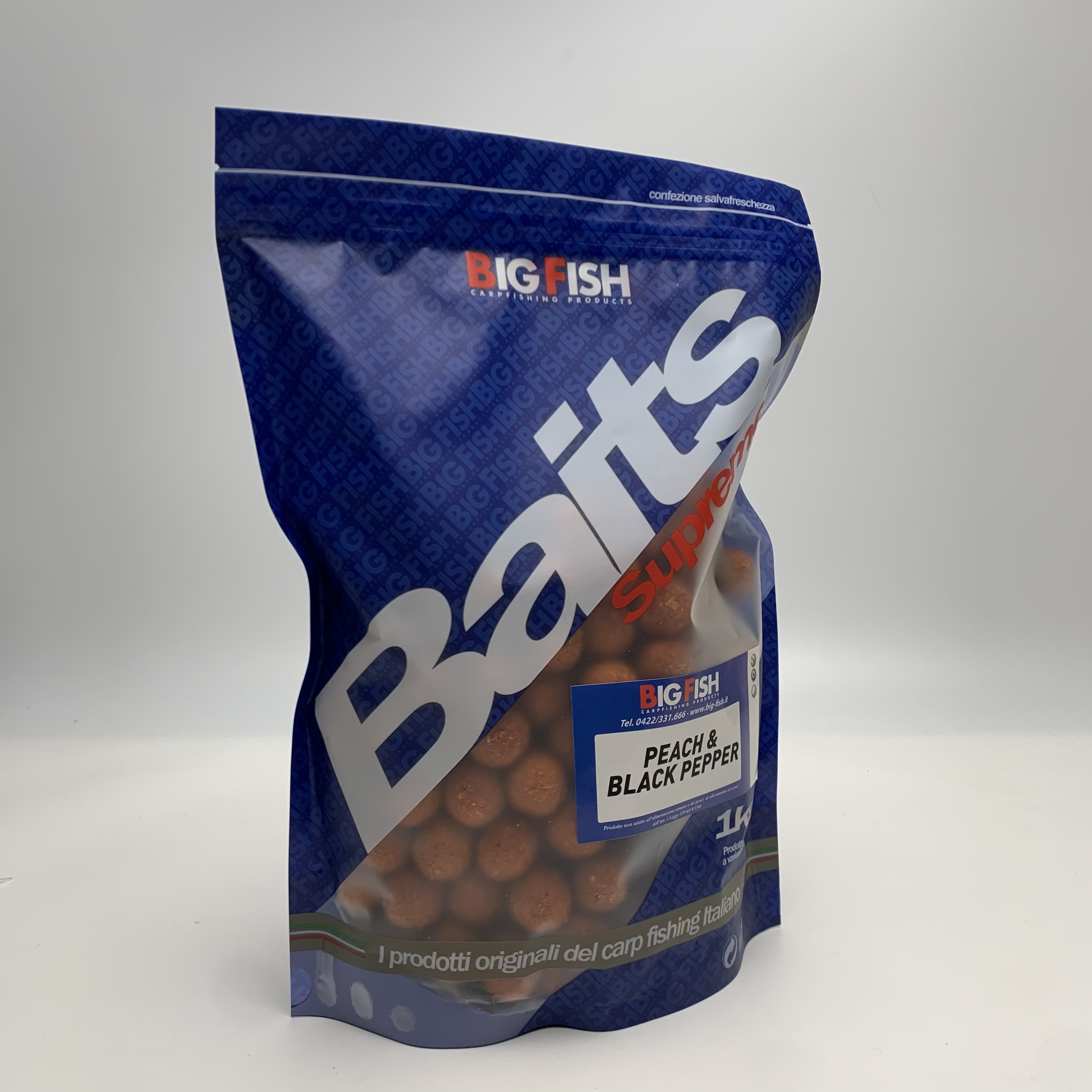 Boilies peach e black pepper 20mm 1 kg