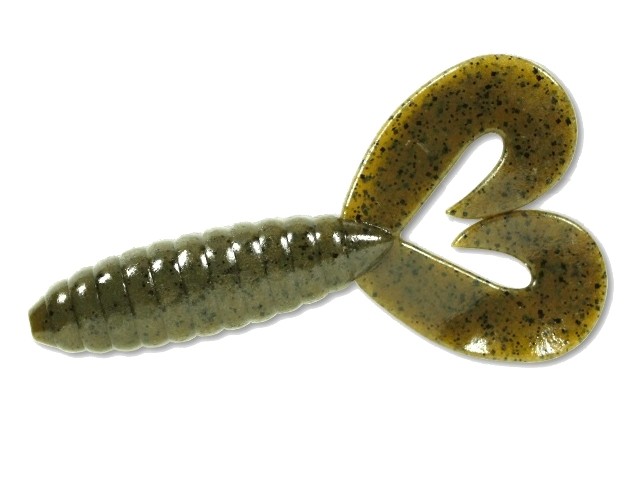 Softbait Deps Deathadder Grub Twin Tail col. #12 Greenpumpkin