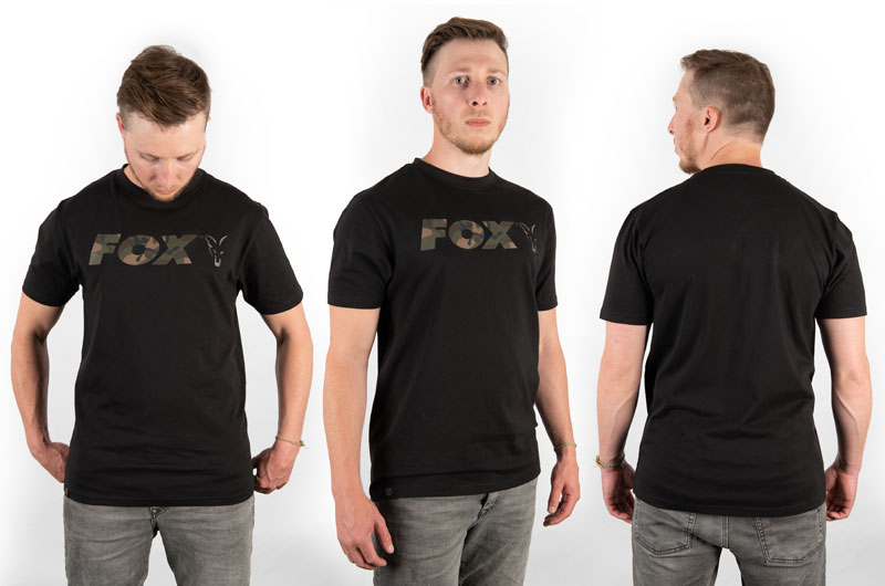 T-Shirt Fox Chest Print col. Black/Camo