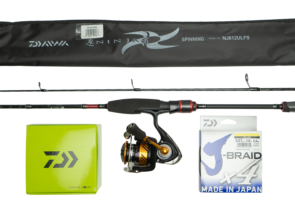 Combo Daiwa Light Spinning Ninja Crossfire J Braid