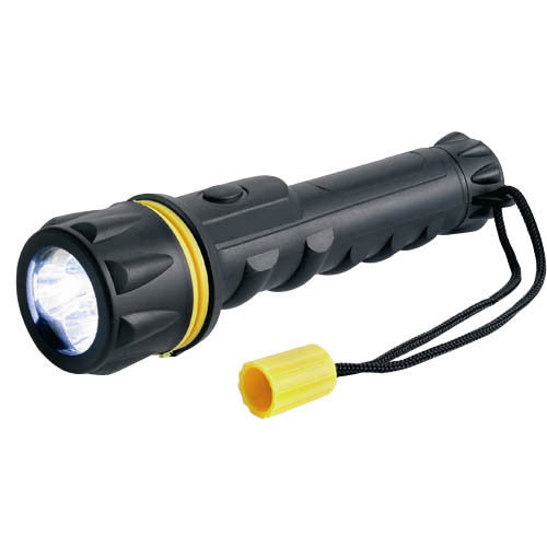 Torcia mini in gomma antiurto a 3 led