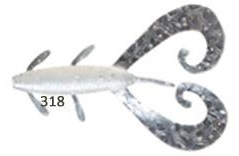 Softbait Reins G Tail Twin 3” col. #318 - Pearl Silver Softbait Reins G Tail Twin 3” col. #318 - Pearl Silver