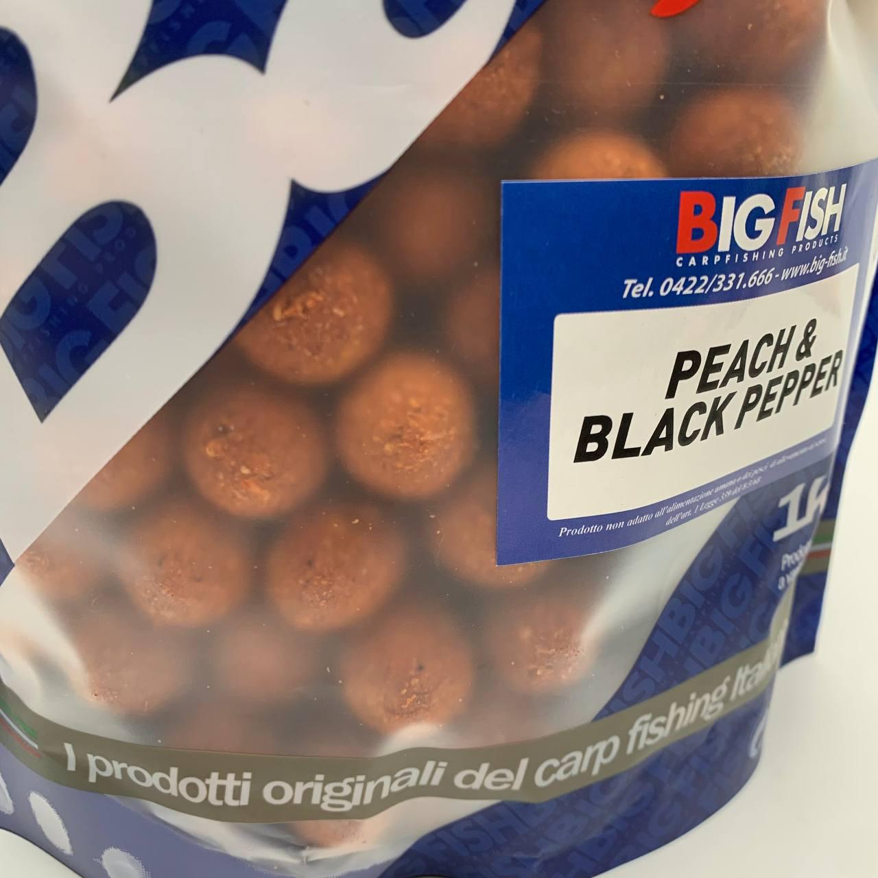 Boilies peach e black pepper 20mm 1 kg