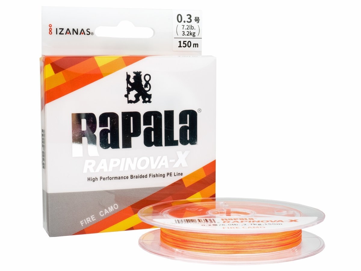 Treccia Rapala Rapinova-X 150 m col. Fire Camo