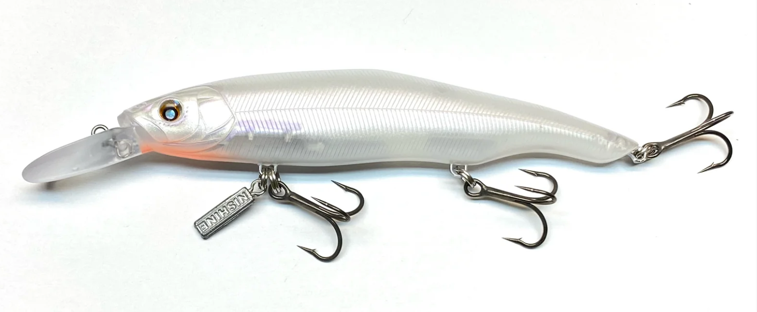 Medium Deep Jerkbait Nishine Erie 115MD col. Pearl Flash