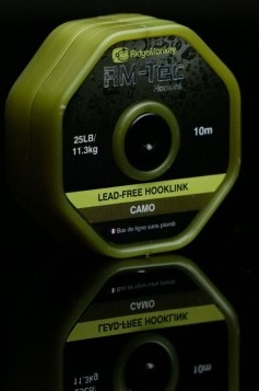 RIDGEMONKEY RM-TEC Lead Free Hooklink 25lb Camo 10mtr