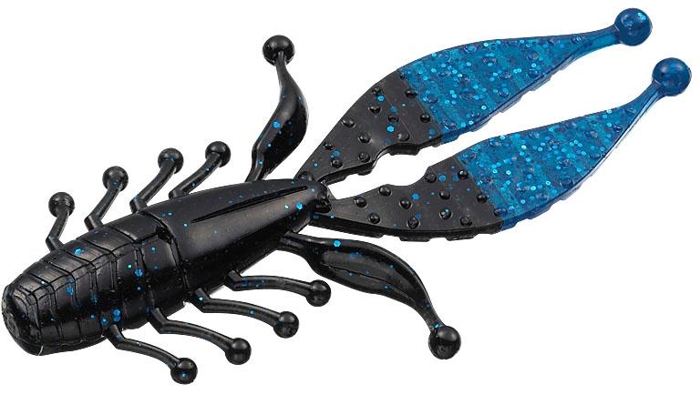 Beaver Bait Evergreen Kicker Bug 5.5” col. #10 Black Blue Tip