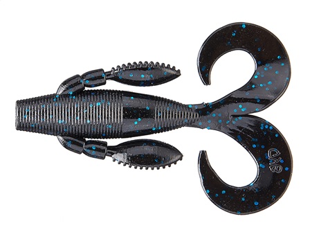 Creatura Gary Yamamoto Mermaid 3-3/4" col. 021 Black w/Lg Blue