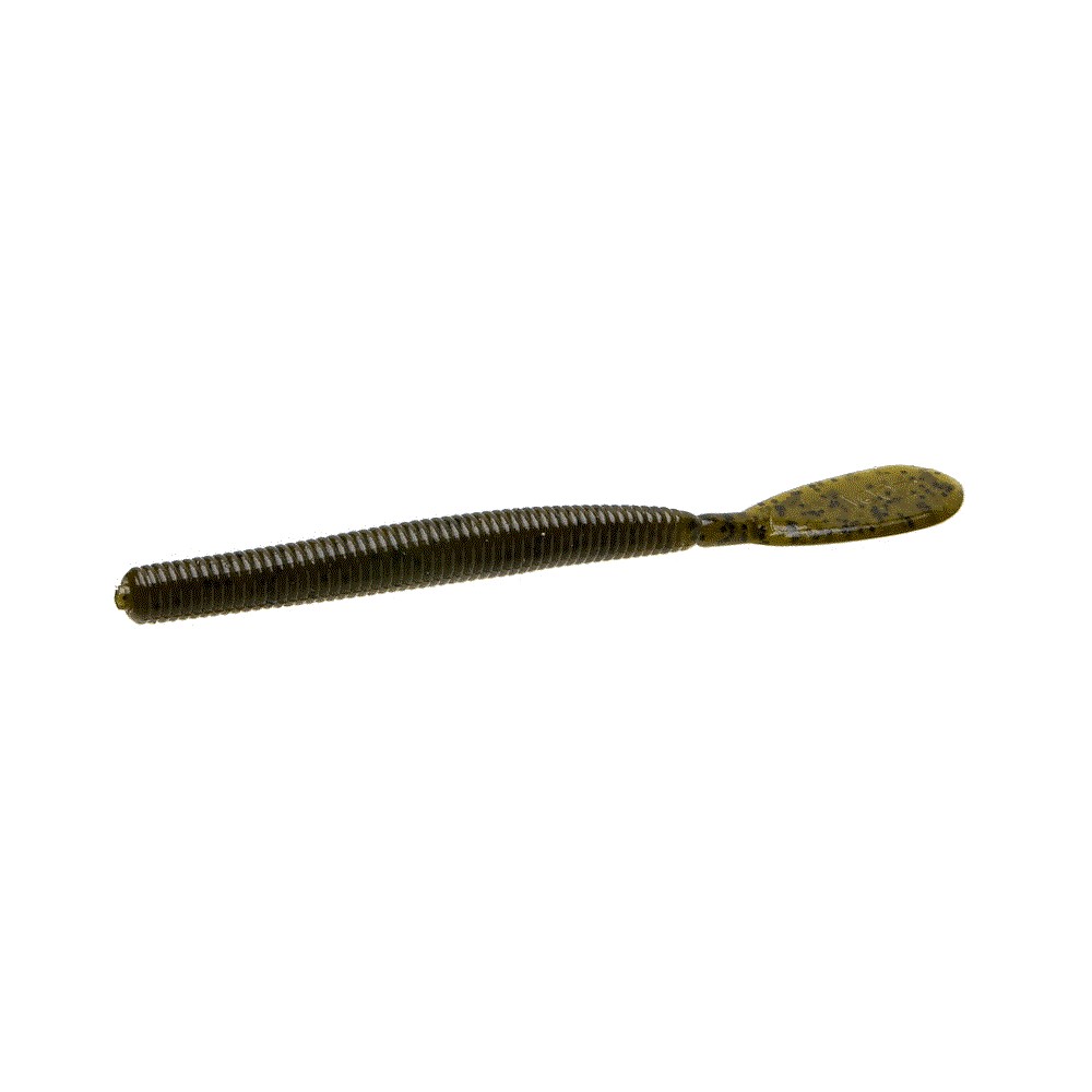 Paddle Tail Worm Zoom Speed Worm 6” col. 025 Green Pumpkin