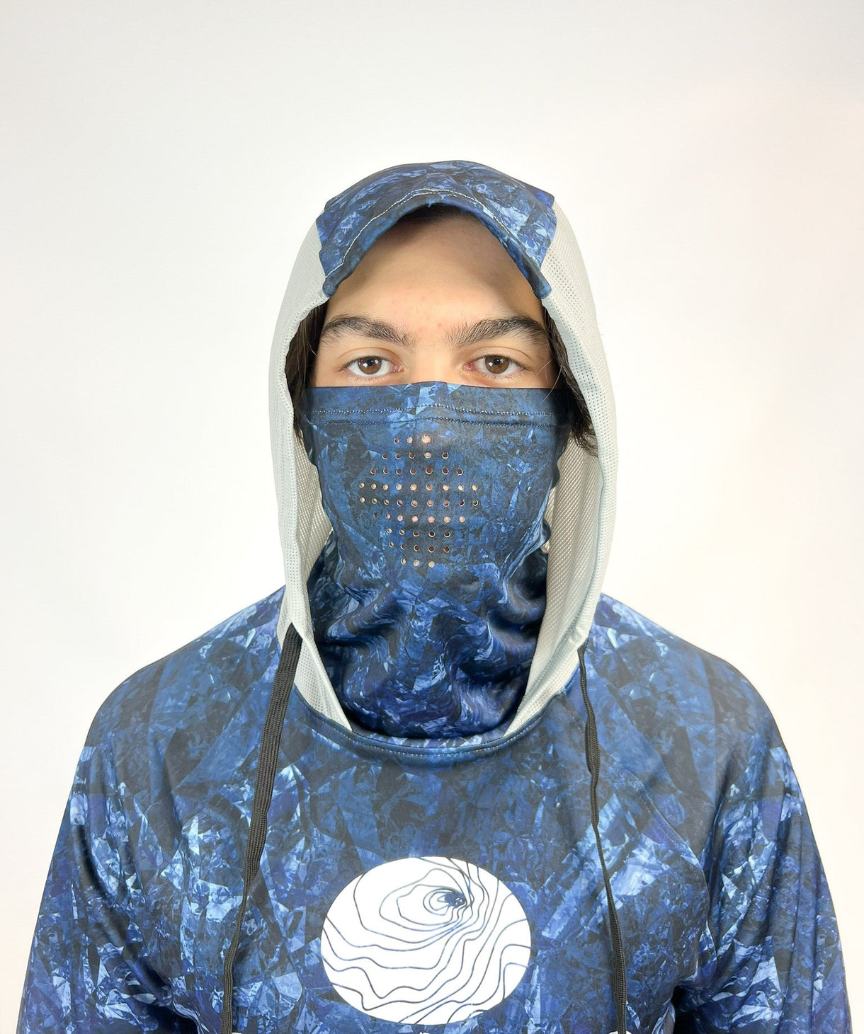 Maglia con Cappuccio Anti-UV Outwater Guerilla col. Dark Blue