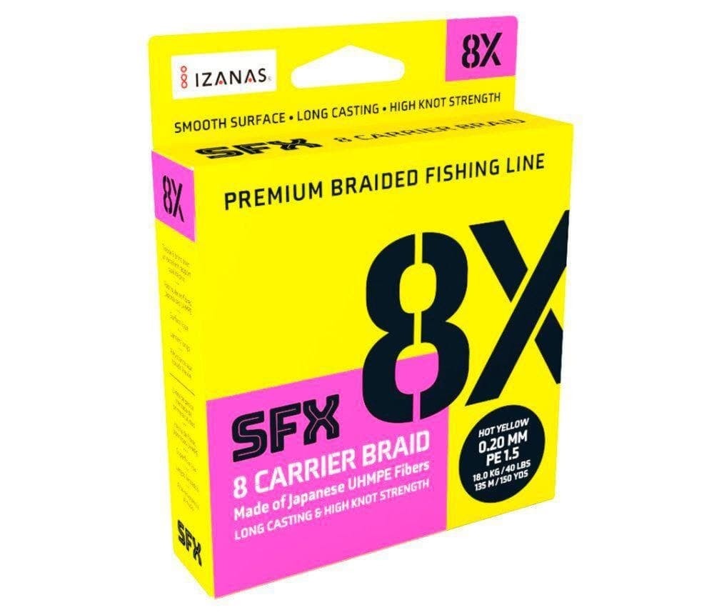 Treccia Sufix SFX Carrier Braid 8X Hot Yellow 270 mt 0.128 mm