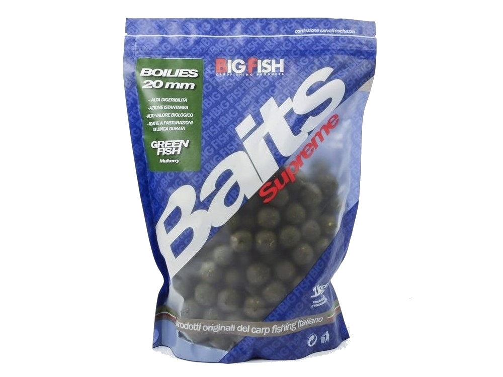 Boilies Big Fish Green Fish original – Mulberry 1 kg