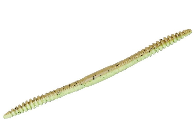 Finesse Wacky Worm Jackall Minamo 5” col. Green Pumpkin/Chart