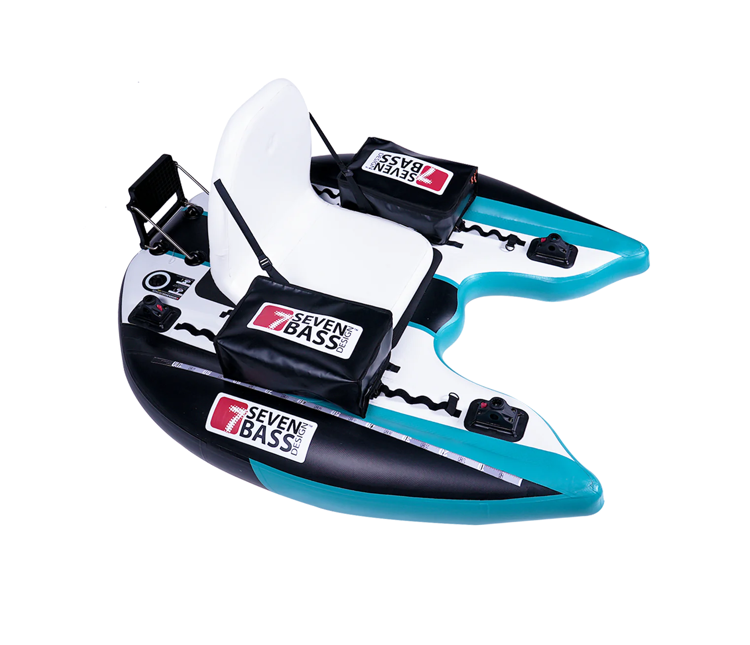 Belly Boat in Dropstitch Seven Bass Flatform Junior col. Seafoam Black Belly Boat in Dropstitch Seven Bass Flatform Junior col. Seafoam Black