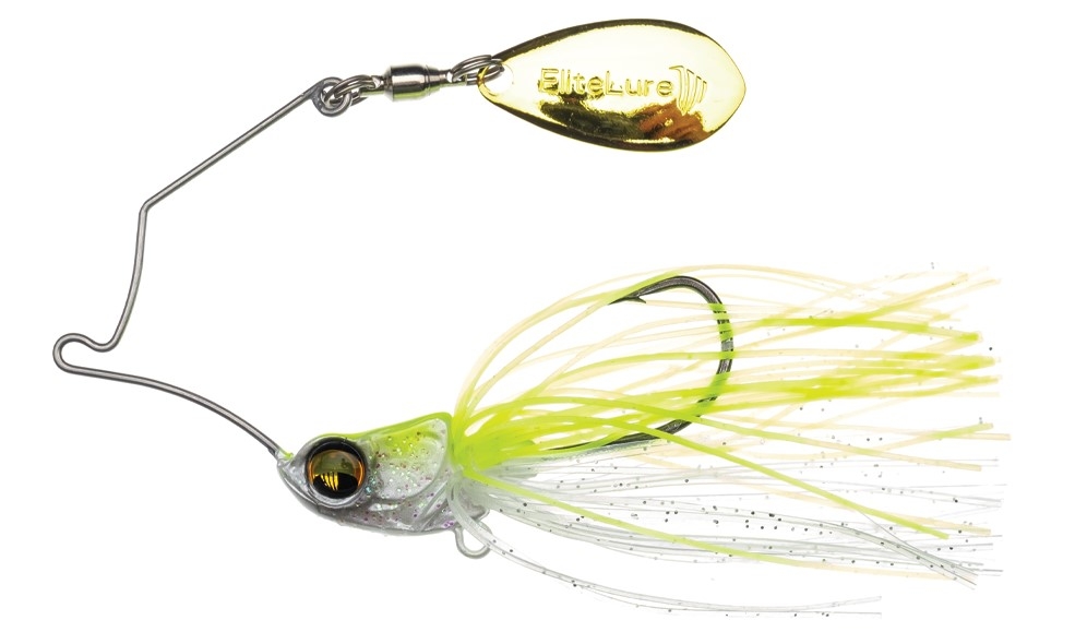 Spinnerbait Elite Lure Wildkkat 3/16 oz (5g) col. 10 White Chartreus