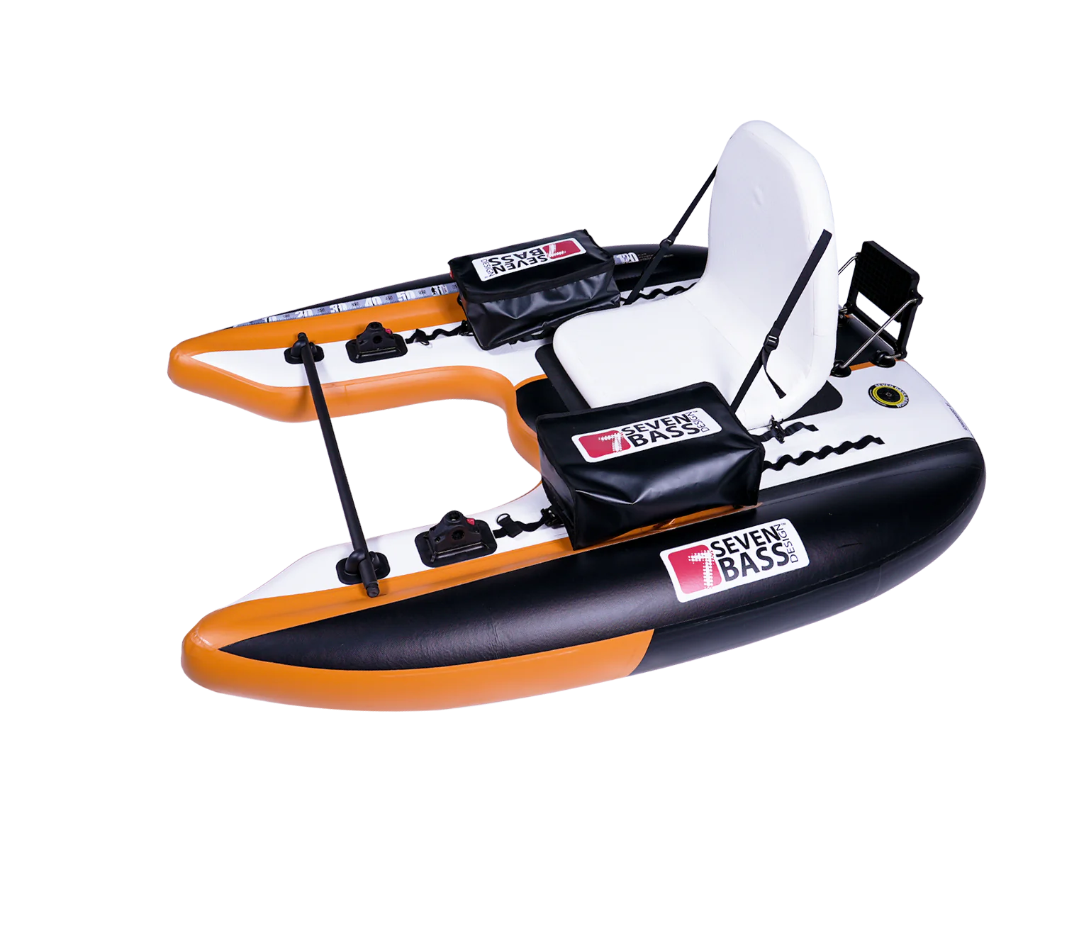 Belly Boat in Dropstitch Seven Bass Flatform col. Orange Black