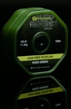 RIDGEMONKEY RM-TEC Lead Free Hooklink 25lb Weed Green 10mtr