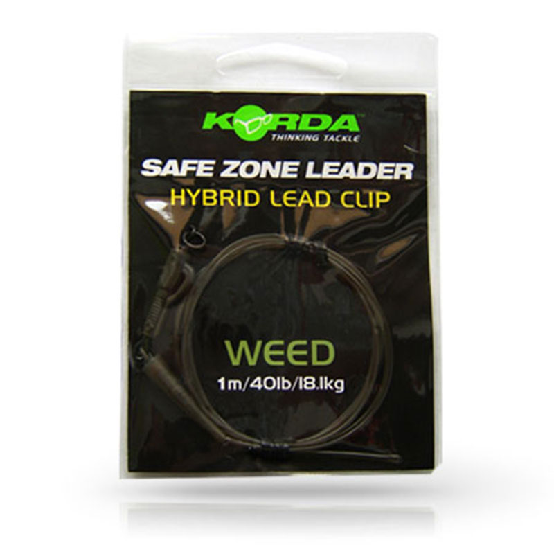 Korda Dark Matter Leader Hybrid Lead Clip Weedy Green 40lb - 1m