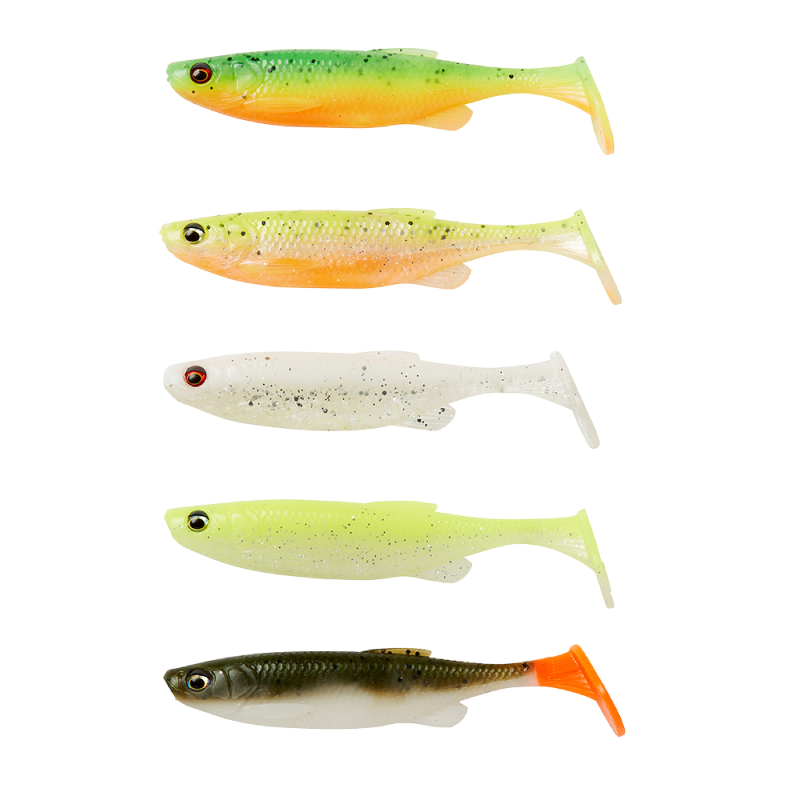 Soft Shad Savage Gear Fat Minnow T-Tail Dark Water Mix