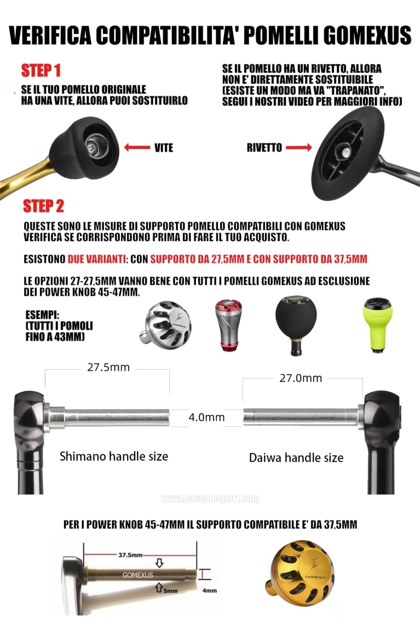 Pomello Gomexus Power Knob Aluminum 35-38-41 mm