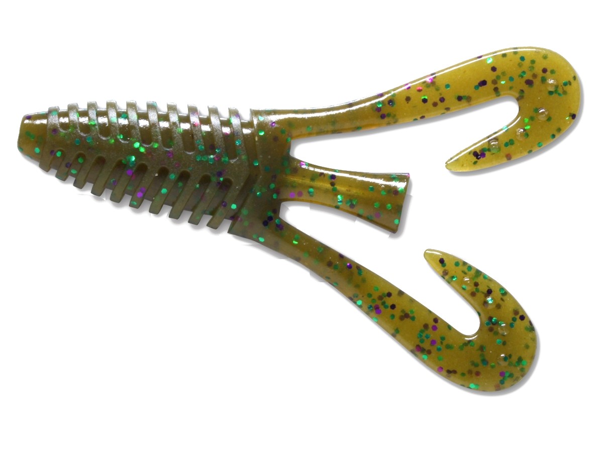 Softbait Deps Barbute 4” Col. #115 Green Pumpkin / Perple & Grn Flk Softbait Deps Barbute 4” Col. #115 Green Pumpkin / Perple & Grn Flk
