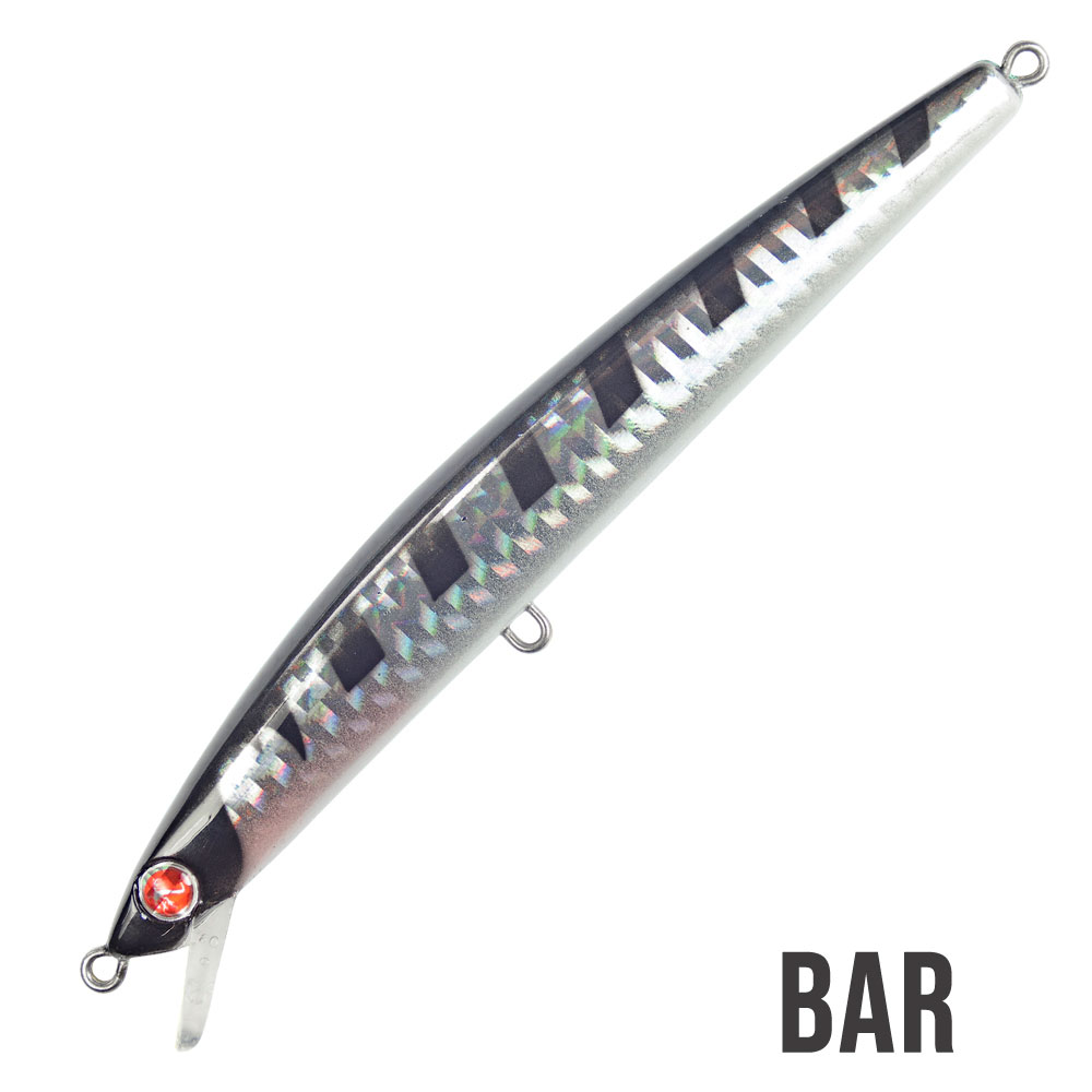 Jerkbait Seaspin Mommotti SF 115 (Slow Floating) 12 g col. BAR Jerkbait Seaspin Mommotti SF 115 (Slow Floating) 12 g col. BAR