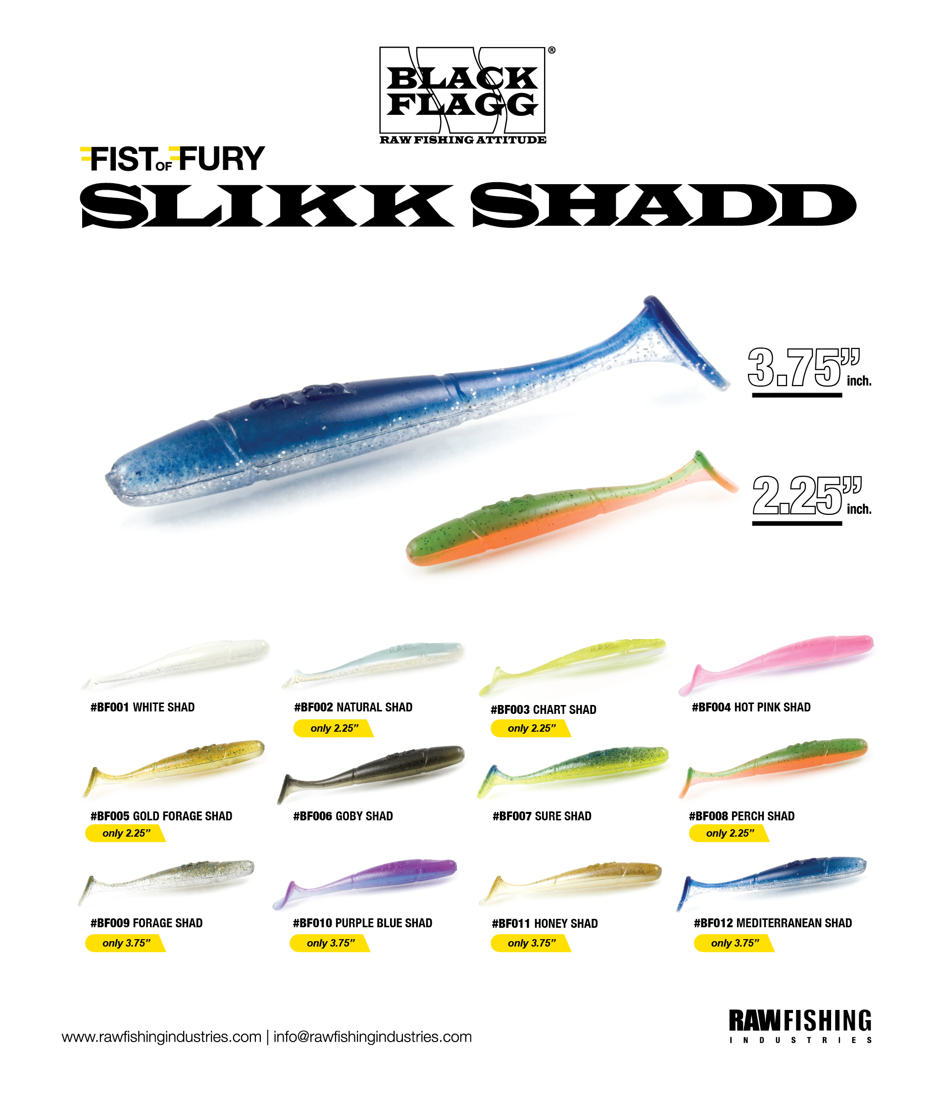 Soft Bait Black Flagg Slikk Shadd 2.25"