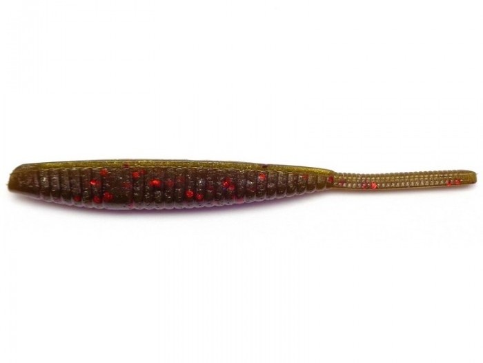 Soft Minnow Gary Yamamoto Shad Shape Worm 4" col. 318 GP Large Red