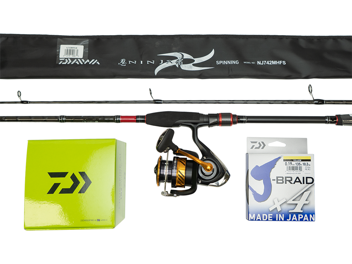 Combo Daiwa Power Spinning Ninja Crossfire J Braid