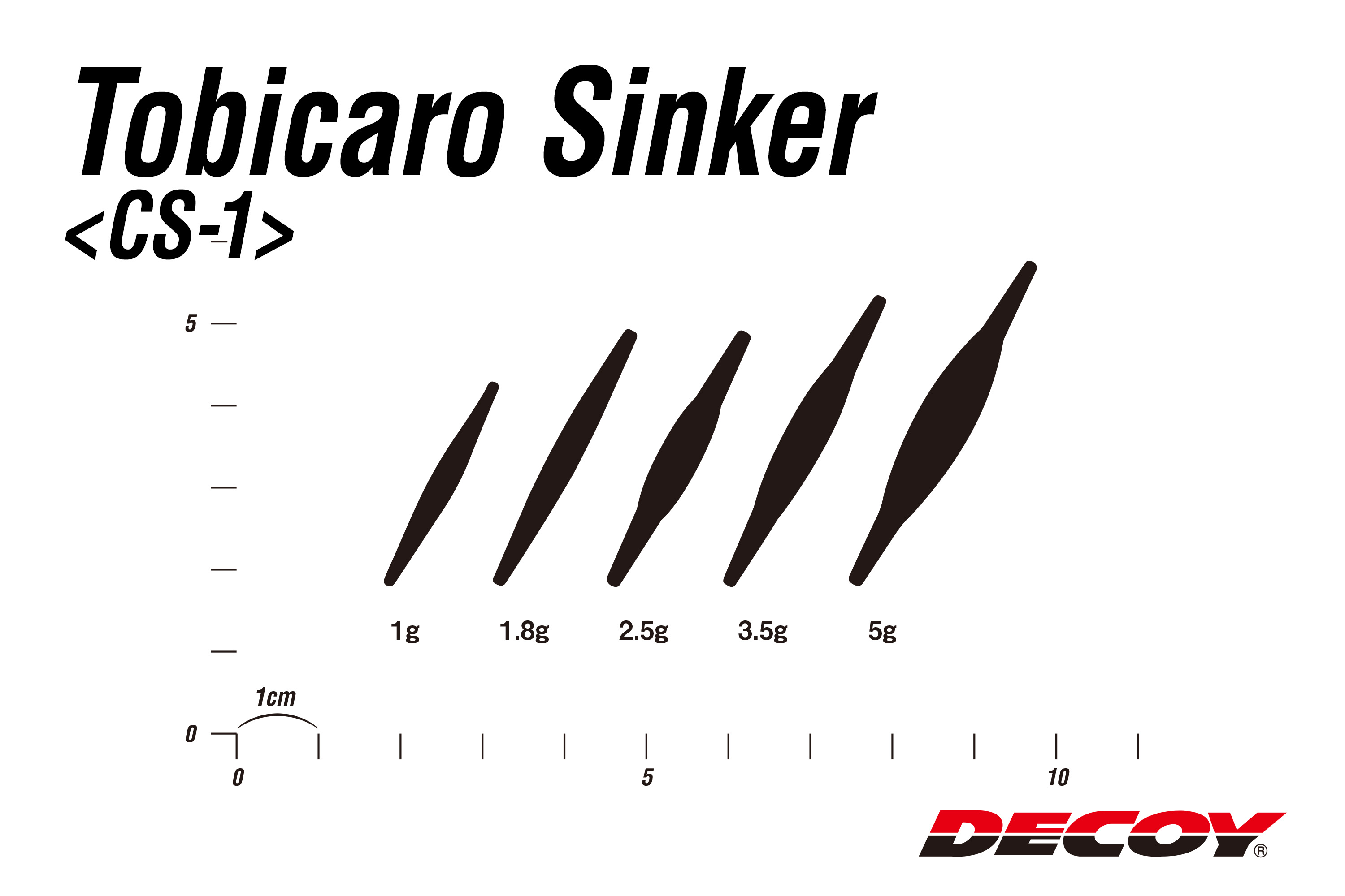 Piombo Decoy Tobikalo Sinker CS-1 Black 5 g  (2 pcs)
