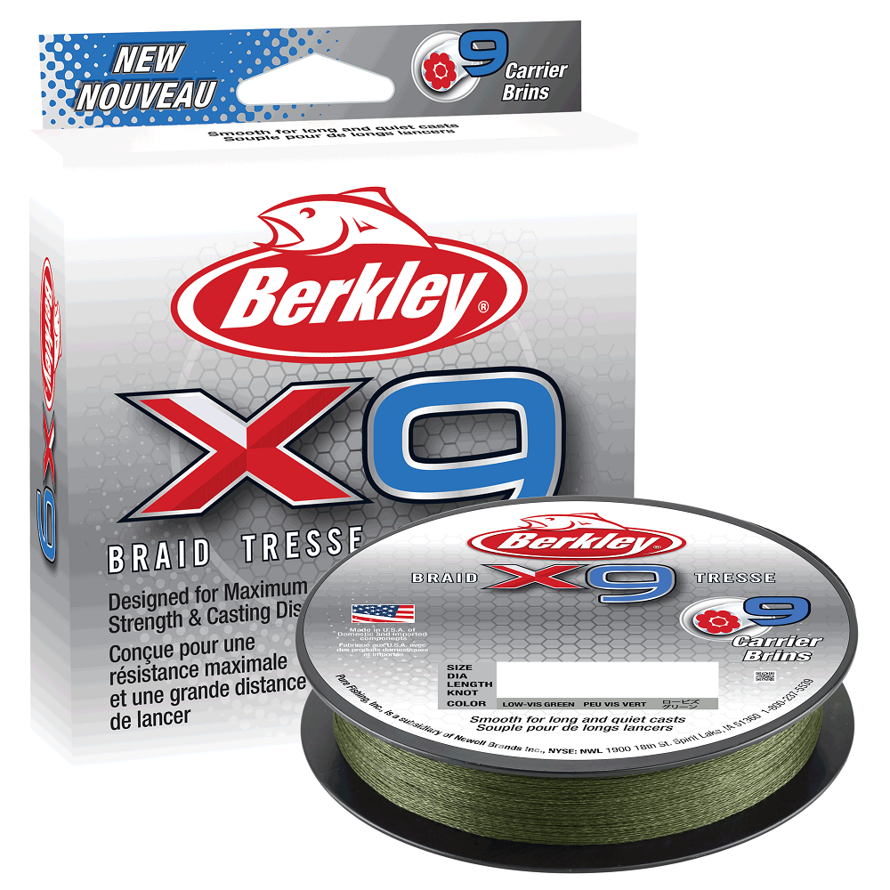 Treccia Berkley X9 Braid Low Vis Green 150m 