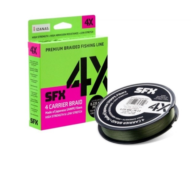 Treccia Sufix SFX Carrier Braid 4X Low Vis Green 270 mt 0.405 mm